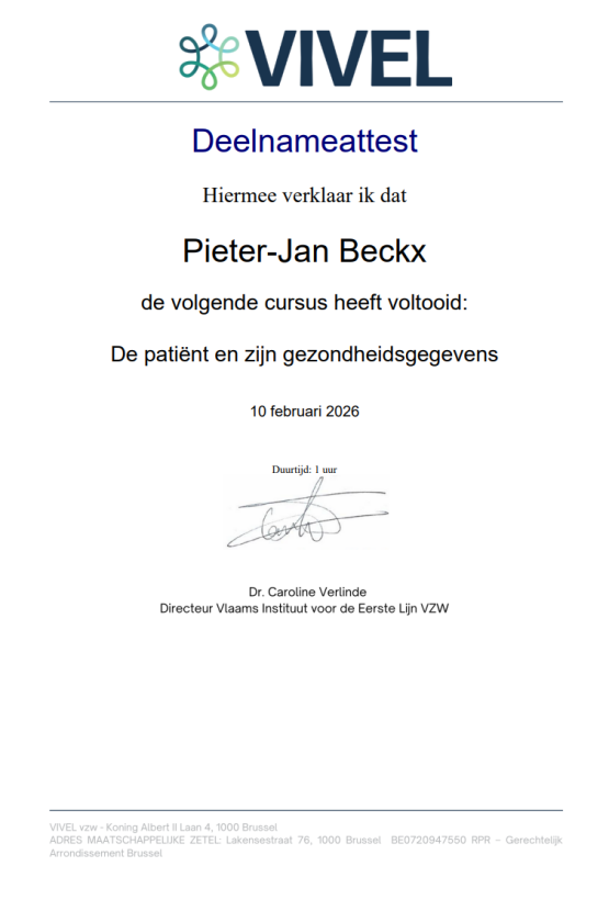 de pt en zijn gezondheidsgegevens